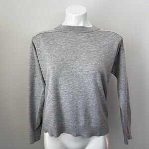 J.Crew Grey Cotton Cashmere Crewneck Sweater
